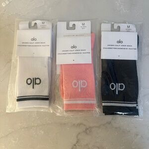 ALO crew socks 3 Pairs size medium women's 8-11.5